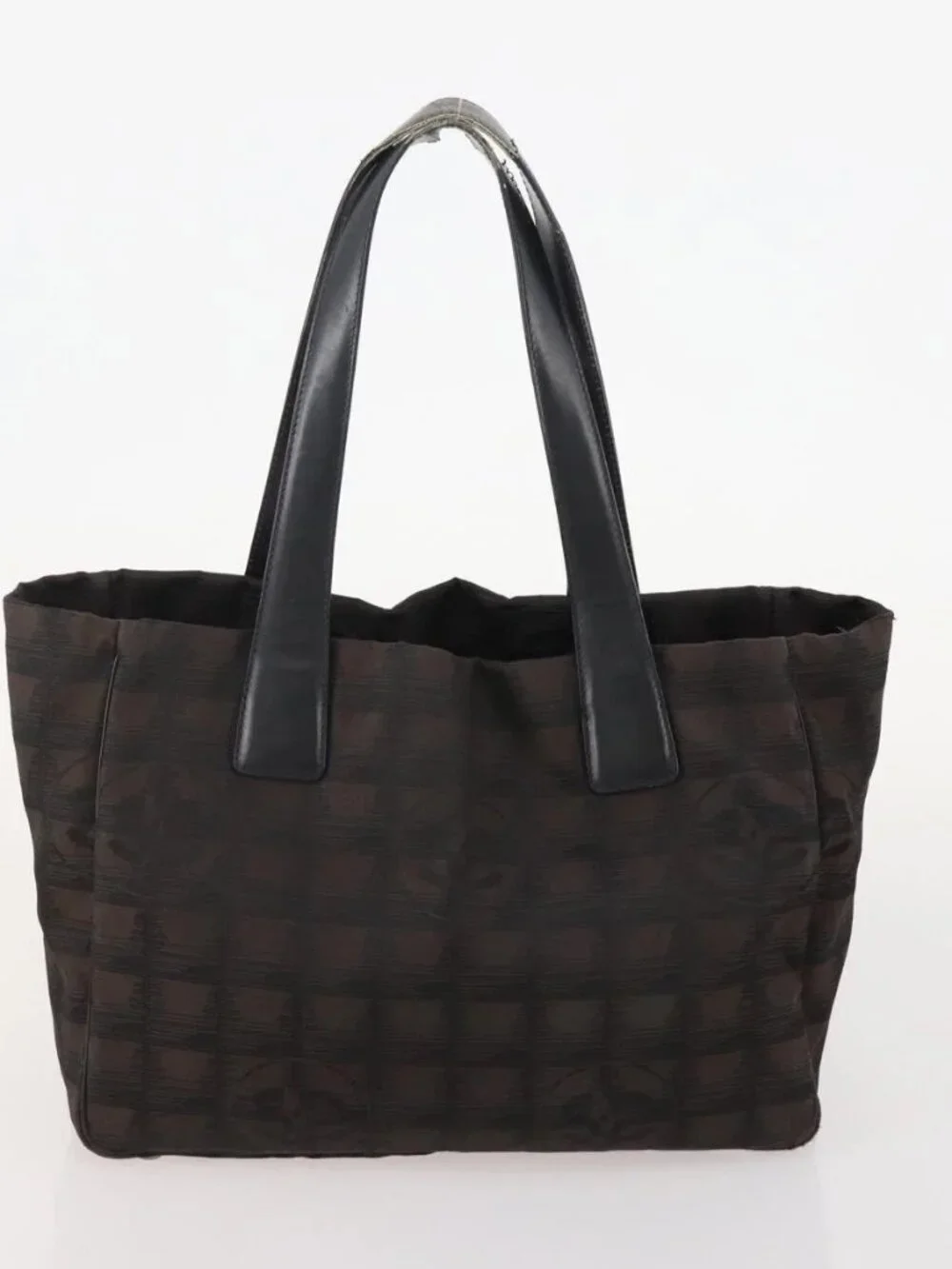 CHANEL New Travel line Tote Bag Nylon 3 Set Black Beige CC Auth BA12659
